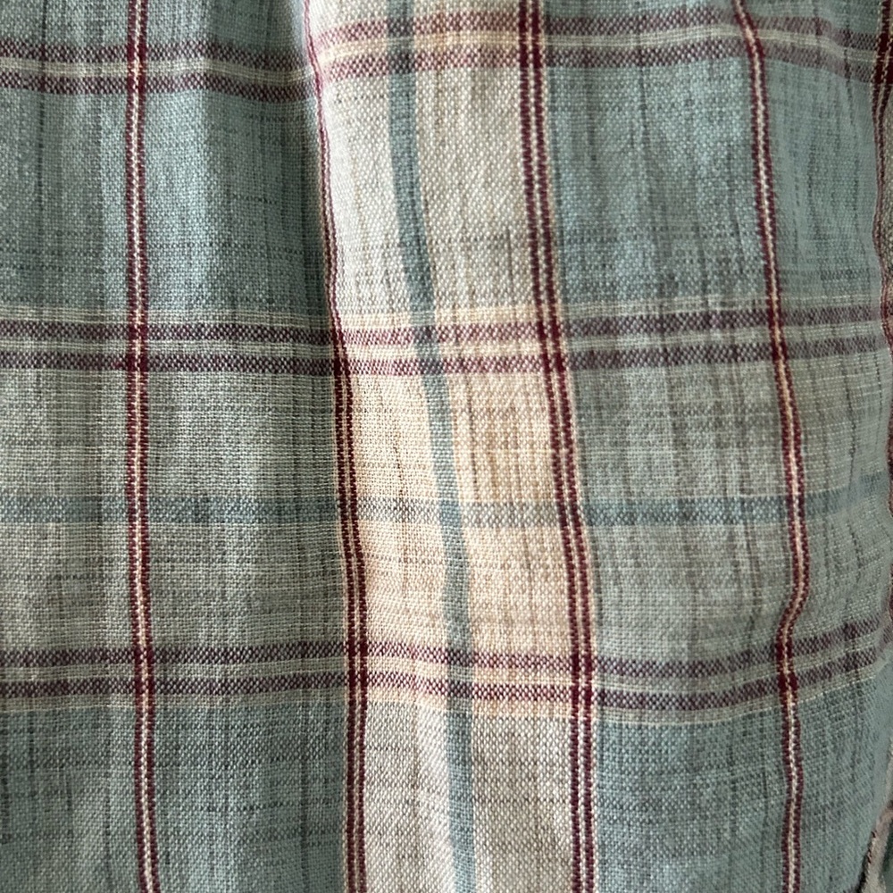 Lucky Brand Olive and Beige Plaid Button Down Shirt - Picture 2 of 5